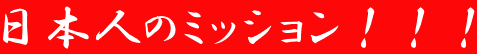 日本人のミッション!!!